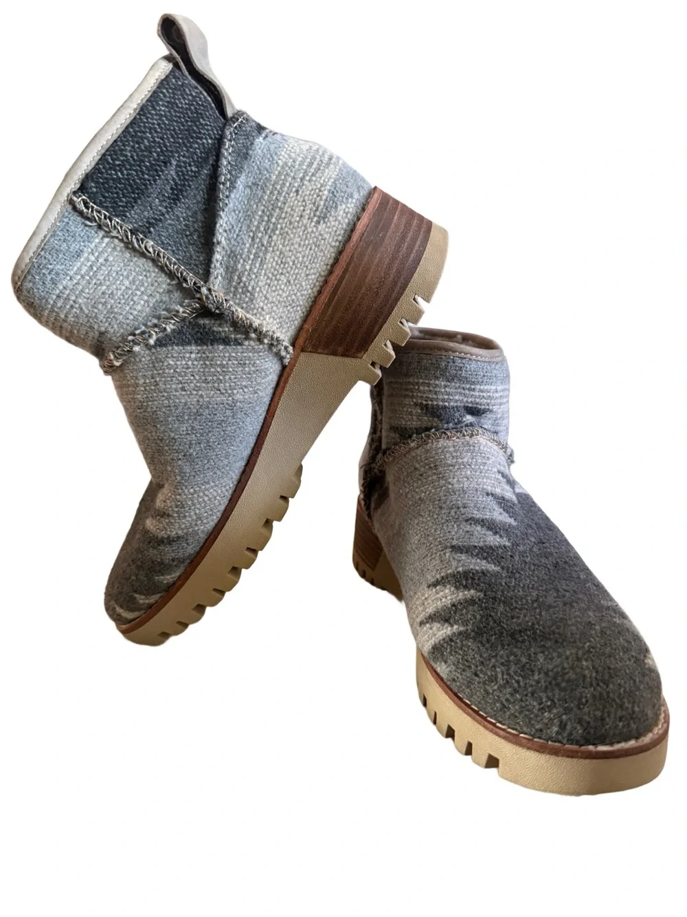 Bionica “Candia” Ortholite Boots Shearling Lined Aztec Blanket Wool Slip Resist